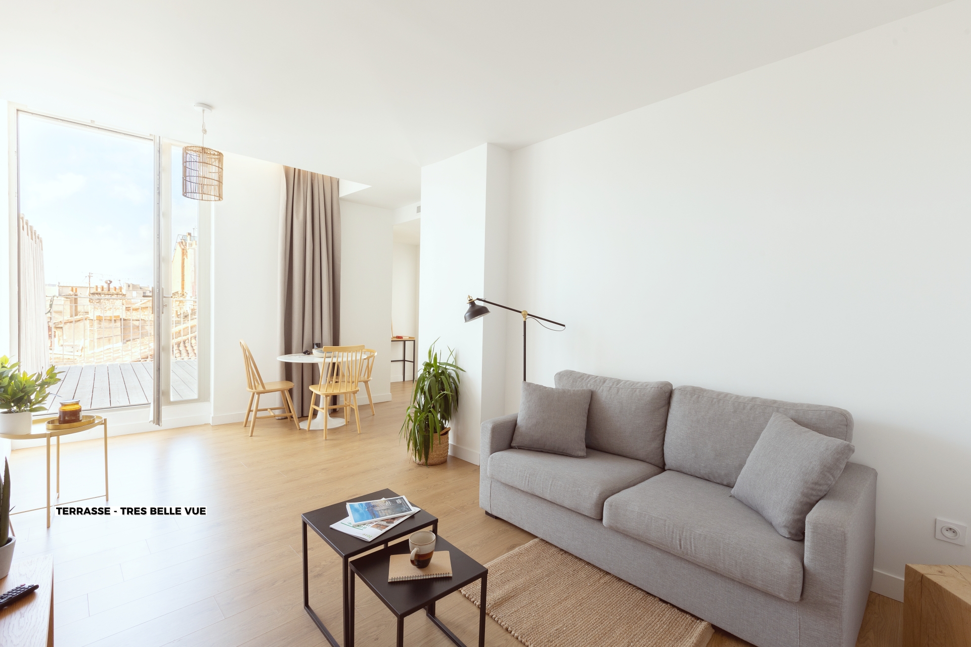 T2 Terrace Very nice view Vieux Port Marseille - Coliving Apartment Equipped living room