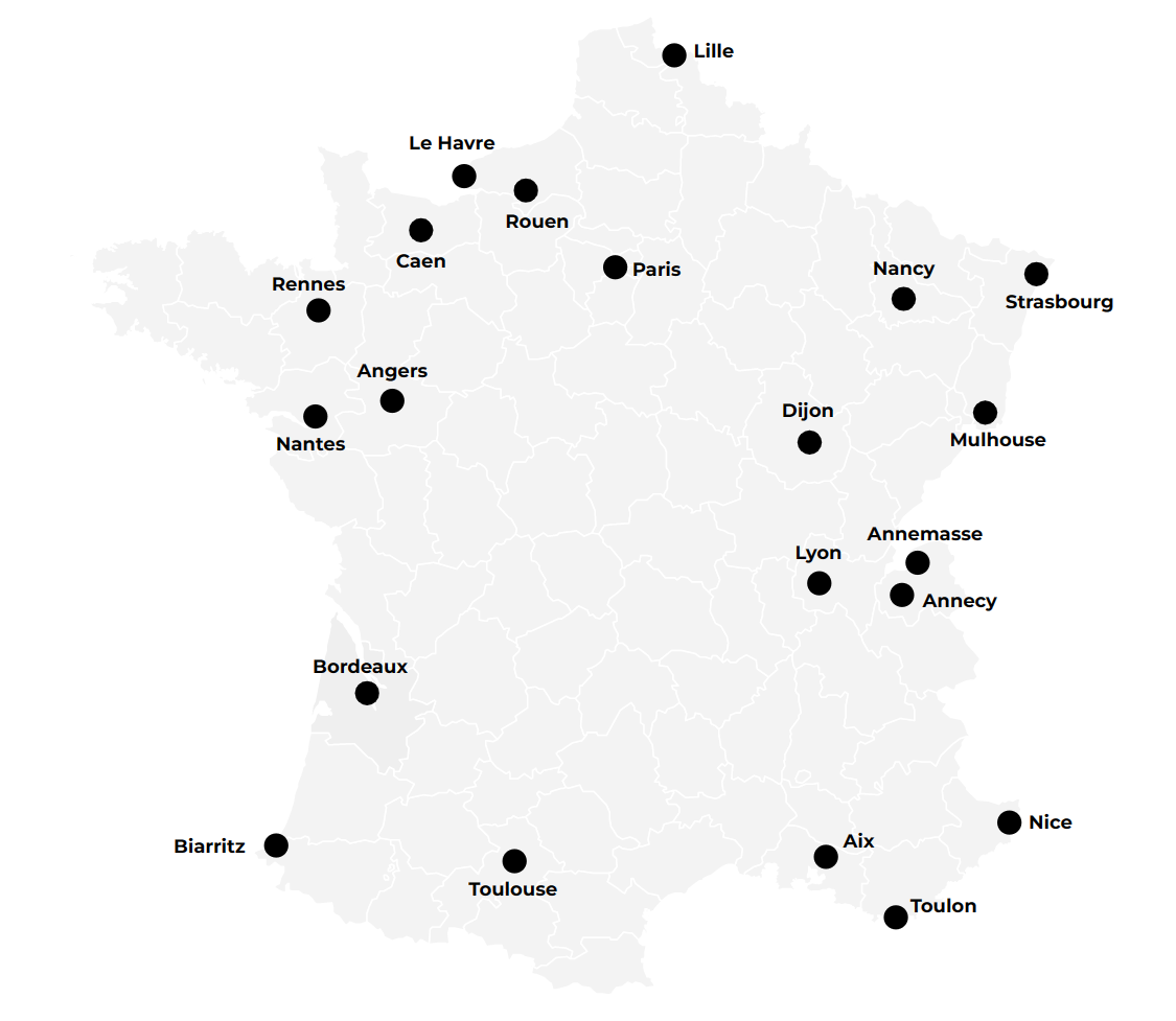 Carte développement The Babel Community en France