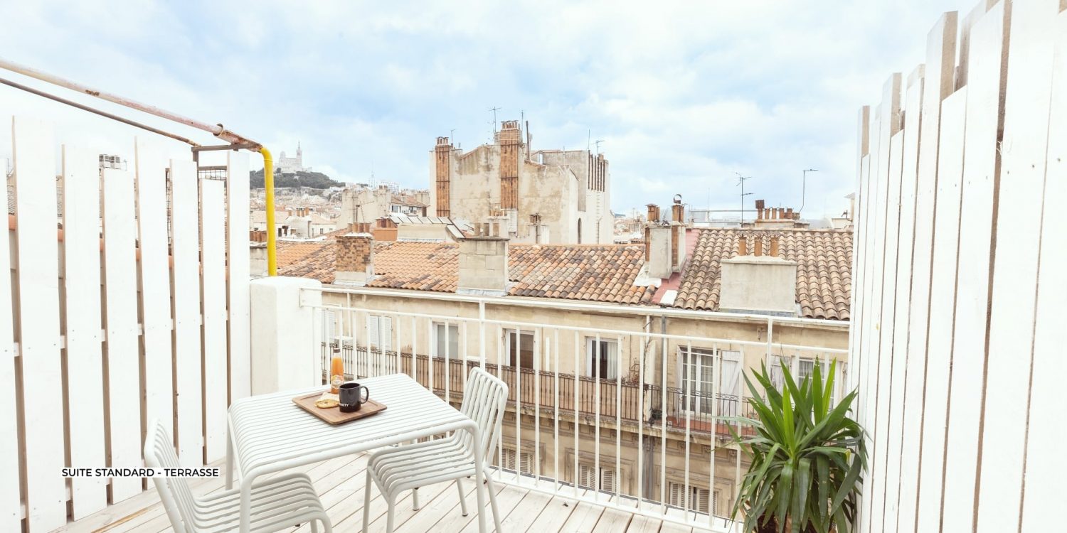Terrasse avec une belle vue à Marseille Vieux-Port