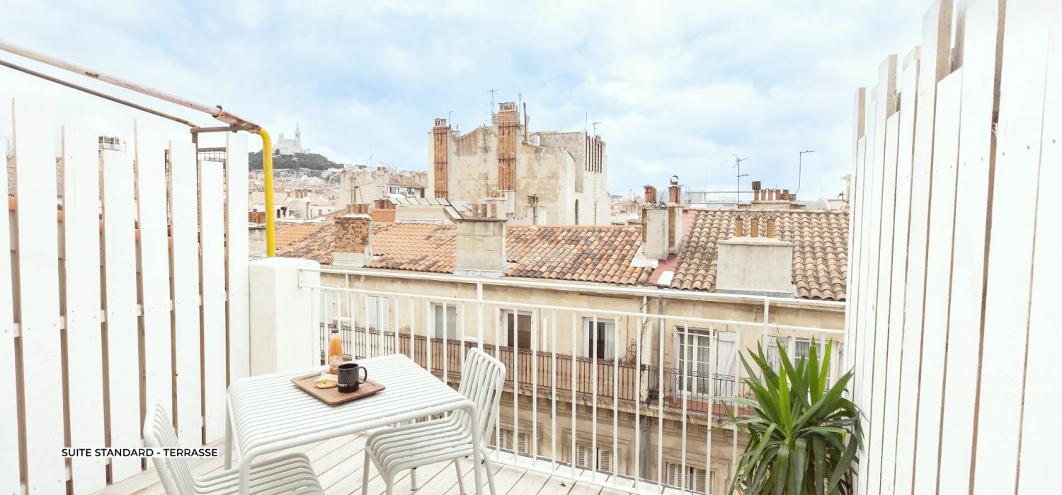 Terrasse avec une belle vue à Marseille Vieux-Port