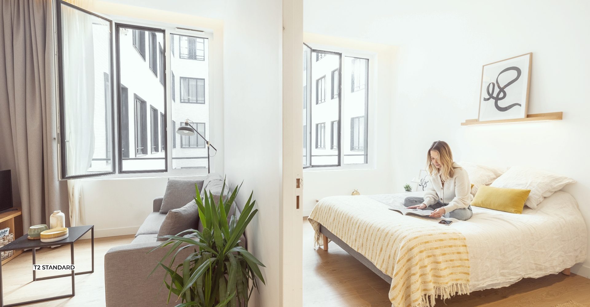 Chambre spacieuse en T2 à Marseille