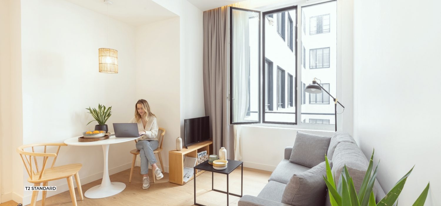 Appartement T2 standard meublé design et entièrement équipé en centre-ville de Marseille