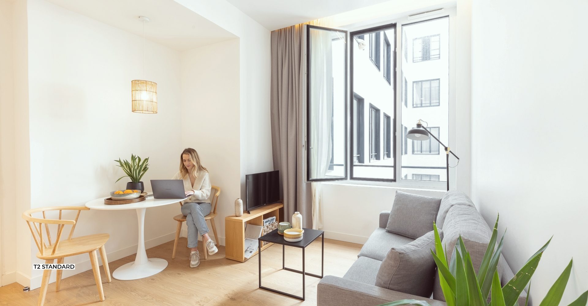 Appartement T2 standard meublé design et entièrement équipé en centre-ville de Marseille