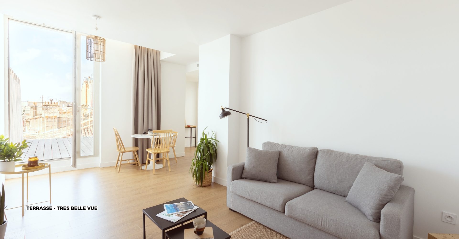 T2 Terrasse Très belle vue Vieux Port Marseille - Coliving Appartement Salon équipé
