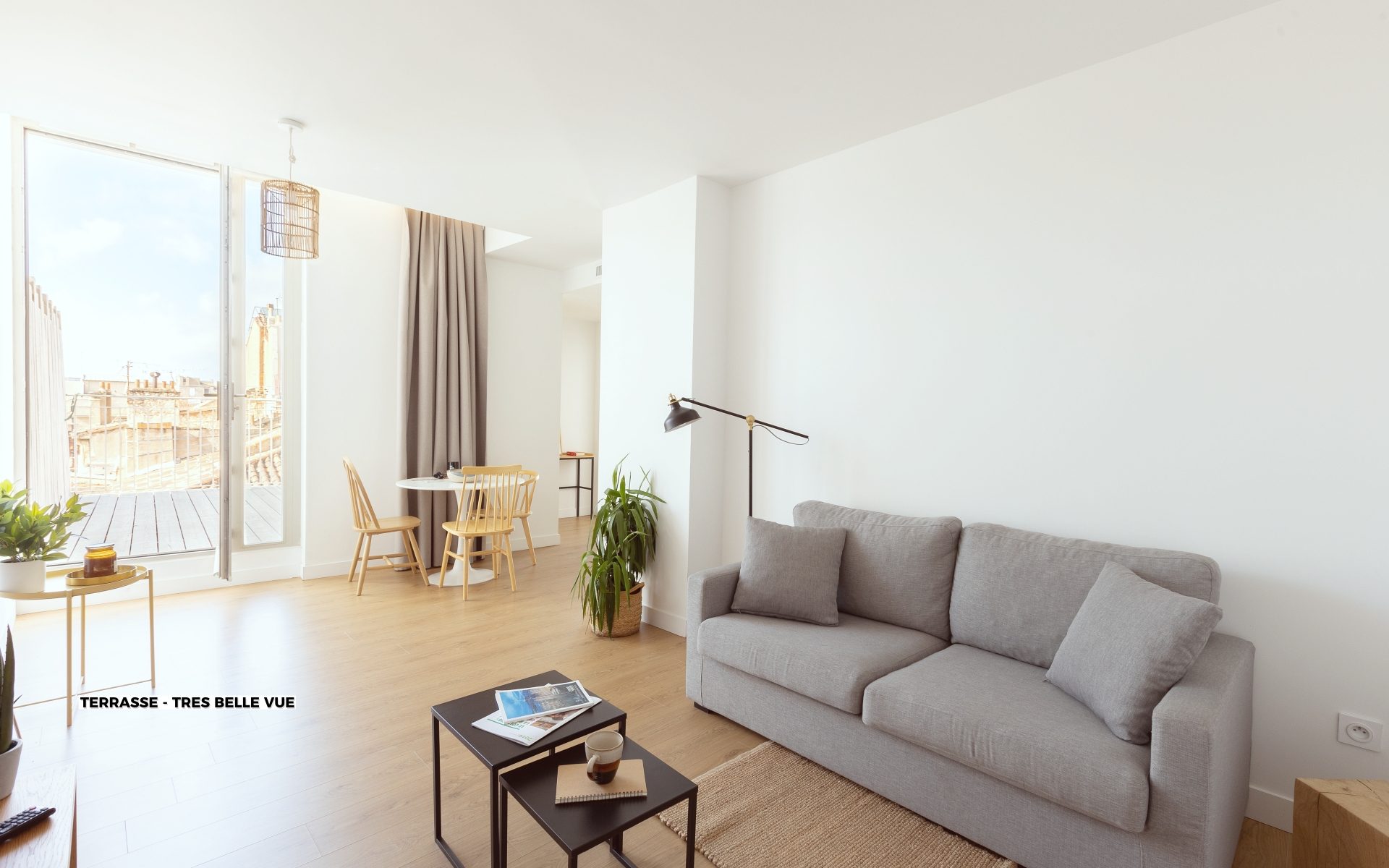 T2 Terrace Very nice view Vieux Port Marseille - Coliving Apartment Equipped living room
