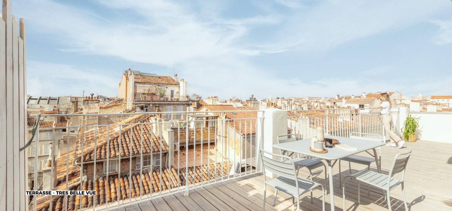 T2 Terrace Very nice view Vieux Port Marseille - Coliving Apartment