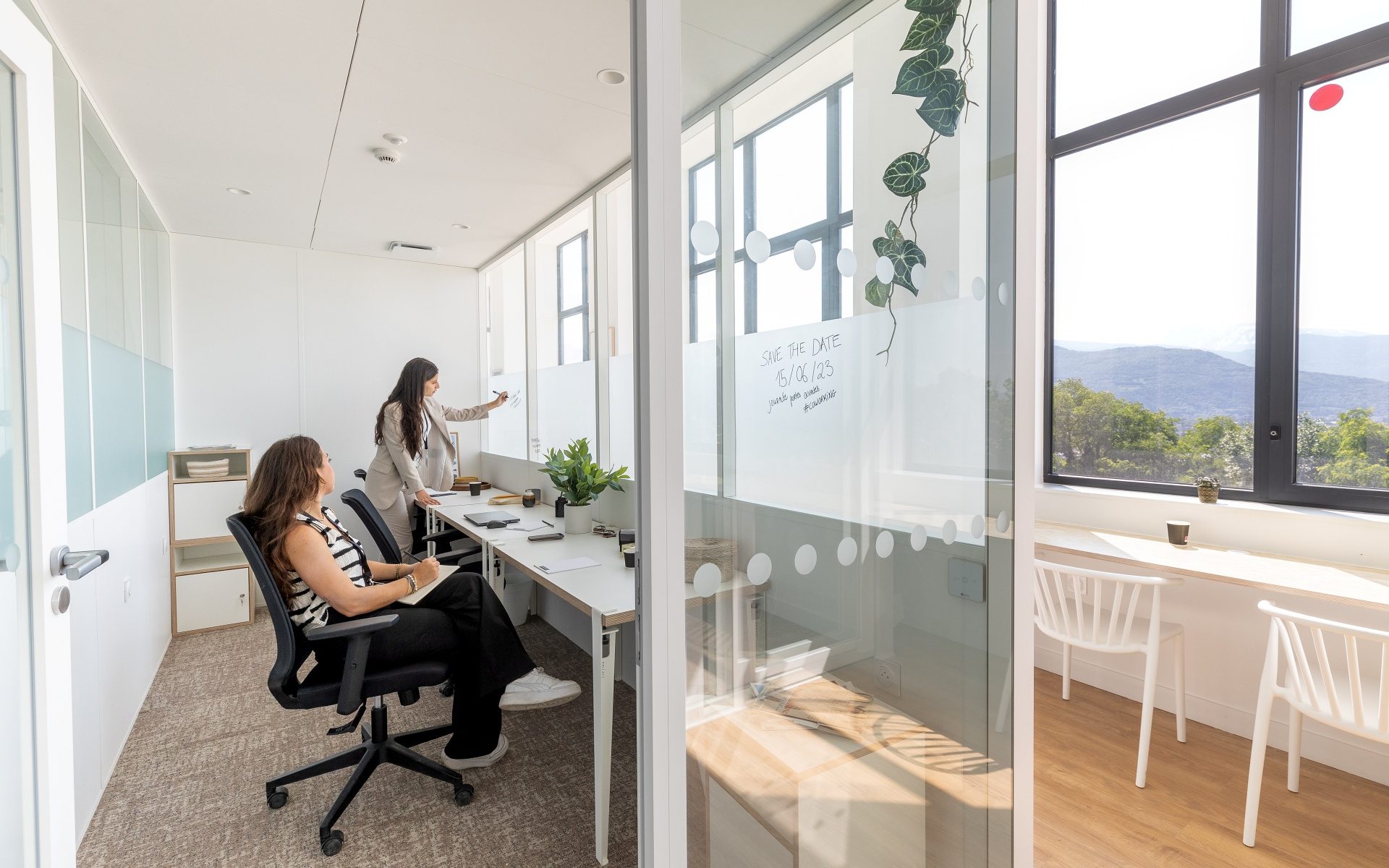 Bright closed office in a modern coworking space in Grenoble